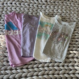 adidas Kids' Short Sleeve Tees - Pink, Purple, White, and Gray